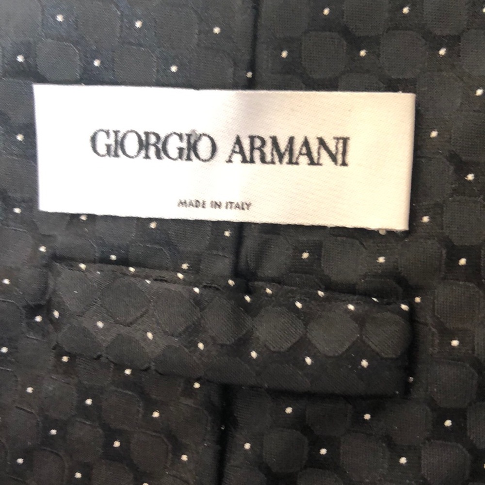 GIORGIO ARMANI Black Geometric Silk Necktie